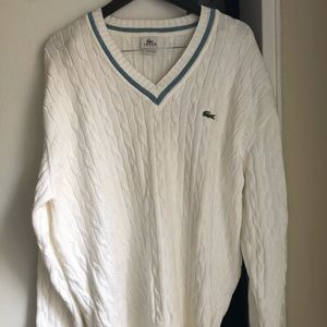 Men’s White Lacoste Sweater